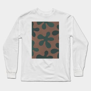 Abstract Tropical Floral - Earthy Tones Long Sleeve T-Shirt